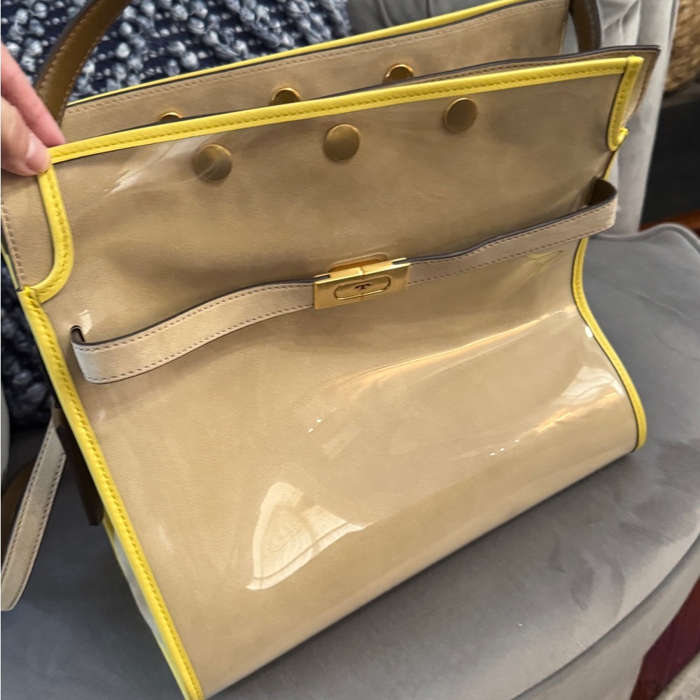 Used once! Tory Burch Large Lee Radziwill Raincoat Double Bag used once